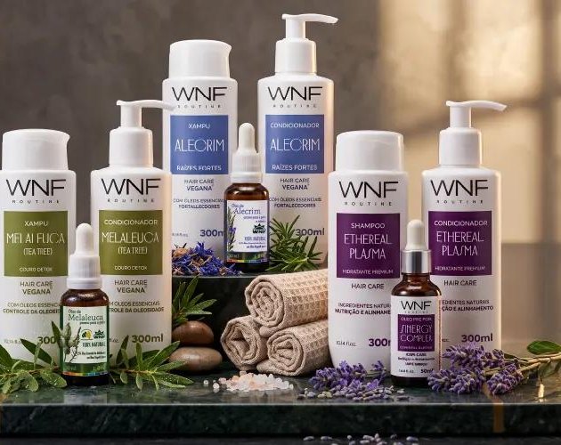 Linha de cabelos WNF Routine com xampus, condicionadores e óleos